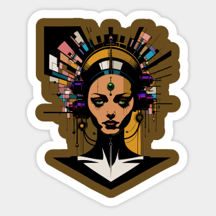 Space Captain is Go! Sci-fi Cyborg (color) Sticker